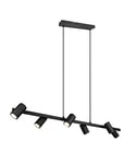 TRIO, Suspension, Marley 6xGU10, max.35,0 W Corps: Métal, noir mat L:115,0cm, L:18,0cm, H:150,0cm IP20,Sans illuminant,Réglable en hauteur
