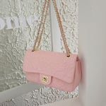 single shoulder crossbody chain bag camellia damväska pink