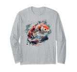lucky Japanese koi fish carp lover Asian goldfish art Long Sleeve T-Shirt