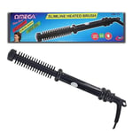 Omega Slimline 13mm Heated Brush Hair Styling Curler Hot Comb Black - 20415O