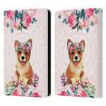 Official Monika Strigel Corgi Lace Flower Friends 2 Leather Book Wallet Case Cover Compatible For Apple iPad Air (2013)