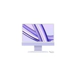 iMac Apple M3 59,7 cm (23.5 ) 4480 x 2520 pixels 8 Go 256 Go SSD PC All-in-One macOS Sonoma Wi-Fi 6E (802.11ax), Violet - Neuf