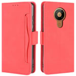 HualuBro Nokia 5.3 Case, Magnetic Full Body Protection Shockproof Flip Leather Wallet Case Cover with Card Slot Holder for Nokia 5.3 Phone Case (Red)