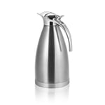 Fdit 1.5L/2L Coffee Tea Pot Stainless Steel Double Wall Vacuum Insulated Pot Thermo Jug Hot Water Bottle(Silver 2L)