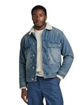 G-STAR RAW Men's Utility Flap Pocket Sherpa Jacket, Blue (antique faded blue agave D23595-D436-G129), XXL