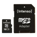 Intenso® 16GB Micro SD Klass 10 Minneskort inkl. Adapter