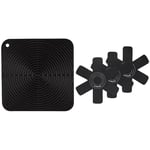 Le Creuset Cool Tool Counter Protector, Silicone, Heat-resistant, 29 cm, Black Onyx, 93005629140000 & Le Creuset Set of 3 Utensil protectors, Adapted for all types of casseroles, Black, 95003440140300