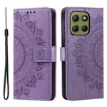 Läderfodral Mandala Motorola Moto G15 lila