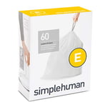 simplehuman CW0255 code E Custom Fit Bin Liner Bulk Pack, White Plastic (3 Pack of 20, Total 60 Liners)