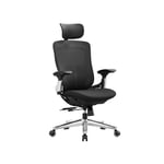 Rootz Ergonomic Office Chair - Skrivbordsstol - Snurrstol - Stålram - Justerbar höjd - Ink Black - 70cm x 70cm x (115-125)cm