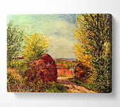 Sisley Path In Veneux Nadon In Spring Canvas Print Wall Art - Double XL 40 x 56 Inches