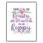 THINK OF ALL THE BEAUTY ANNE FRANK quote SIGN METAL PLAQUE print 