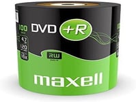 Maxell DVD+R 4.7 GB 16X 120 Min Video - Matt Silver (100 Disk - Shrink Wrapped)