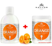 Kallos ORANGE Hair Mask & Shampoo- Vitalizing with Orange Oil