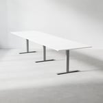 Konferensbord Modul, Storlek 360 cm, Färg Vit, Ben Silver