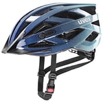 uvex i-vo - Lightweight All-Round Bike Helmet for Men & Women - Individual Fit - Upgradeable with an LED Light - Deep Space - Aqua - 56-60 cm