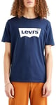 Levi's Men's Housemark Graphic Tee T-Shirt Batwing Logo Dress Blues (Blue) S -