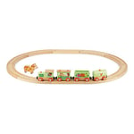 Janod - Story Farm Train - Wooden Circuit & Train - Cow Figurine Included - Early-Learning Toy - Fine Motor Skills - FSC-Certified - Water-Based Paints - 3 Years +, J04630