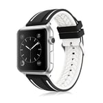 Apple Watch Series 3 Series 2 Series 1 38mm silikon armbandsrem träningsklocka - Svart och vit