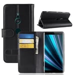 Äkta Läderfodral Sony Xperia XZ3 Svart