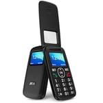 SPC Titan View – Téléphone Portable à clapet pour Seniors avec Grandes Touches, Bouton SOS, Configuration à Distance, 2 mémoires directes, Mains Libres et USB-C - Noir