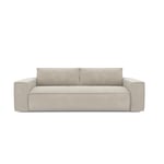 Canapé convertible express dunlopillo velours texturé beige 160cm