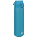 Ion8 Vacuum Insulated Steel Water Bottle, 500 ml/18 oz, Leak Proof, Easy to Open, Secure Lock, Dishwasher Safe, Fits Cup Holders, Carry Handle, Scratch Resistant, Metal Water Bottle, Blue