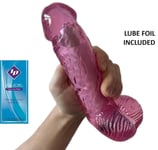 Ladies Vibrator Dildo 7 Inch BIG HEAD Pink THICK Realistic MULTI-SPEED Sex Toy
