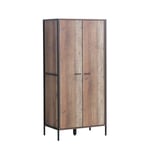 Tall Wooden 2 Door Wardrobe Storage Cupboard Clothes Rail Clothes Bedroom