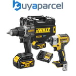 Dewalt 18v XR Brushless Twin Pack - Compact Combi Hammer Drill + Impact Driver 
