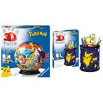 Ravensburger - Puzzle 3D Ball - Pokemon - 4005556117857 + Puzzle 3D Pot à Crayons - Pokemon/Pikachu - 4005556112760