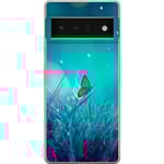 Google Pixel 6 Pro Transparent Mobilskal Blå fjäril