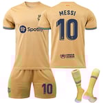 Barca 22-23 Bortalag Jersey MESSI Nr 10 Fotbollströja kit 24