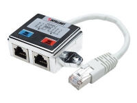 Intellinet 2-Port Modular Distributor, Cat5e, FTP, allows two RJ45 ports to share one Cat5e network cable - Nätverksdelare - RJ-45 (hane) till RJ-45 (hona) - dubbelt skärmad - CAT 5 - silver