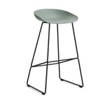 HAY About a Stool 38 High barstol 2.0 Fall green-svart stålstativ