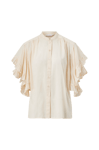 Coster Copenhagen - Bluse Shirt With Wide Sleeves Hvit 34 Cream 351 Vevd|Bomull