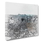 The New York Skyline with Central Park in Abstract Modern Canvas Wall Art Print Ready to Hang, Framed Picture for Living Room Bedroom Home Office Décor, 20x20 Inch (50x50 cm)