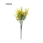 42 Heads Artificial Flowers Fake False Plants Plastic Grass Yellow