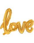 Love - Guldfärgad Skrivstil Folieballong 73x59 cm
