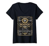 Womens Scotch Whiskey Label Booze Father's Day Bachelor Party Gift V-Neck T-Shirt