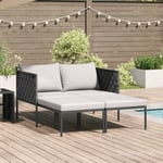 Solbädd med Kuddar 2-Person Anthracite 115x153x69,5 cm Stål