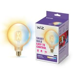 WiZ Filament Amber Globe G125 [E27 Edison Screw] Smart Connected WiFi Light Bulb. 50W Warm to Cool White Light, App Control for Home Indoor Lighting, Livingroom, Bedroom.
