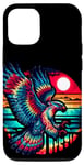 iPhone 14 Pro Cool Falcon Bird Spirit Animal Illustration Tie Dye Art Case