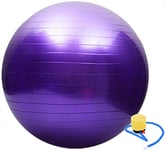 fourseasons Ballon Suisse de Gym (45-75cm) Ballon d'entraînement Pilates Barre stabilité Balle d'équilibre Ballon de Fitness (Violet, 45cm)