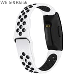 Replacement Watch Band Smart Bracelet Silicone Strap White&black L-230mm