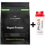Vegan Protein Powder Plant Shake Millionaires 500G + PhD Shaker DATED APR/2023