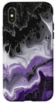 Coque pour iPhone X/XS Drapeau de la fierté asexuée en marbre | Asexuality Pride Flag Ink Art