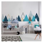 Ambiance Stickers Muraux Enfants Décoration Chambre Bébé - Autocollant Sticker Mural Adhesif Géant Montagnes Scandinaves Tipika - H60 x L100 cm
