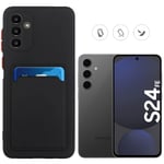 Samsung Galaxy S24 FE skal mobilskal korthållare slot svart SVART