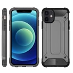 iPhone 12 Case, iPhone 12 Armor Cover, Military-Duty Case - Shockproof Impact Resistant Hybrid Heavy Duty Dual Layer Armor Hard Plastic And Bumper Protective Cover (GREY)
